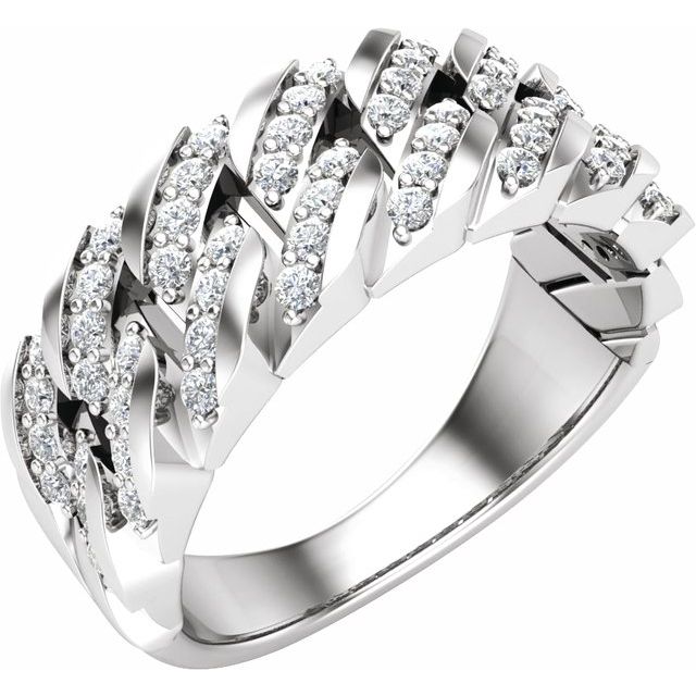 14K White 3/4 CTW Natural Diamond Band