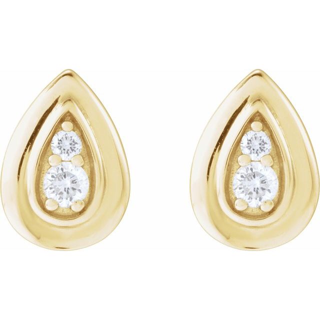 14K Yellow .07 CTW Natural Diamond Earrings