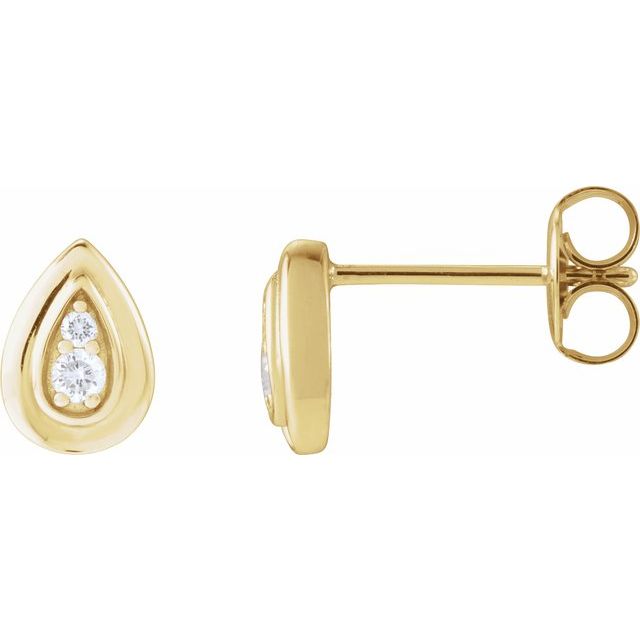 14K Yellow .07 CTW Natural Diamond Earrings