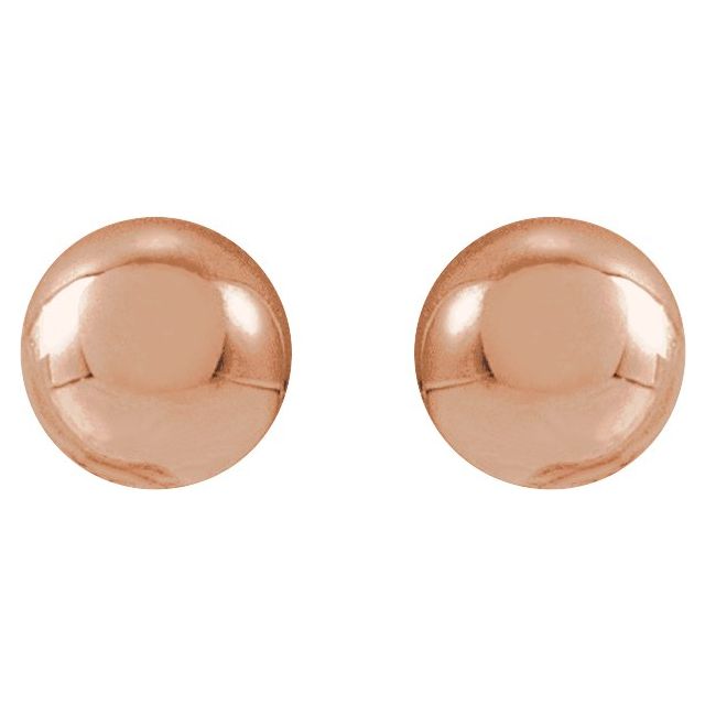 14K Rose 3 mm Ball Earrings