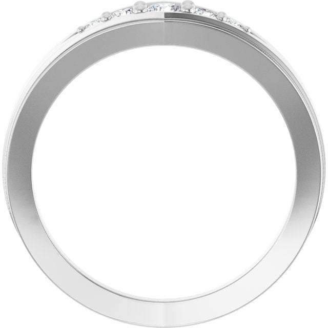 14K White 1/5 CTW Natural Diamond 5-Stone Band