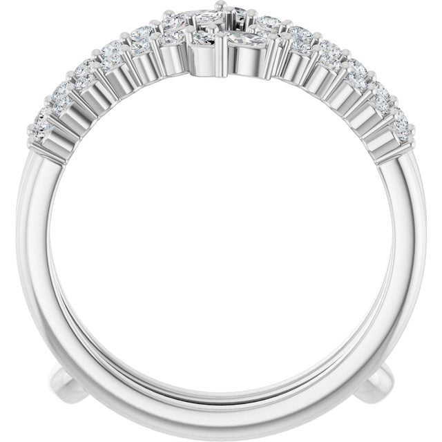 14K White 3/8 CTW Natural Diamond Ring Guard