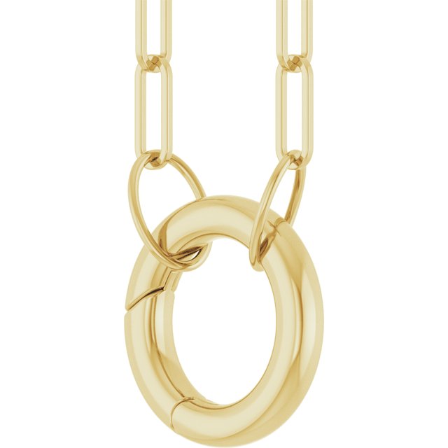 14K Yellow Circle Charm 16' Necklace