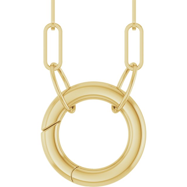 14K Yellow Circle Charm 16' Necklace