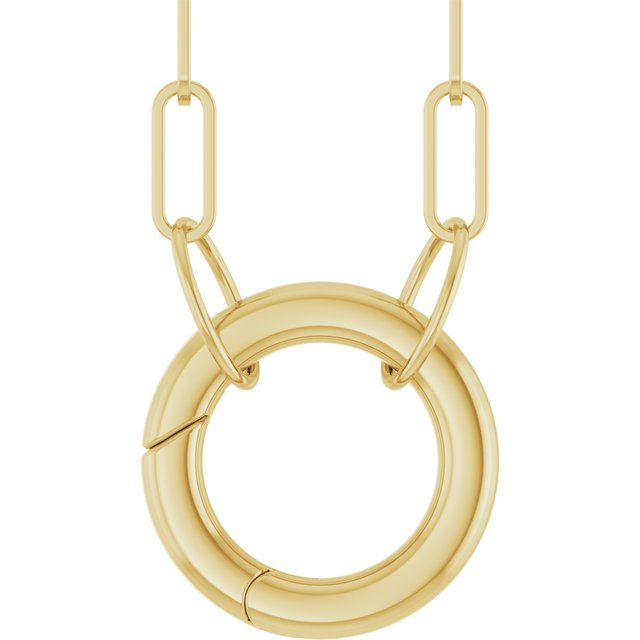 14K Yellow Circle Charm 18' Necklace