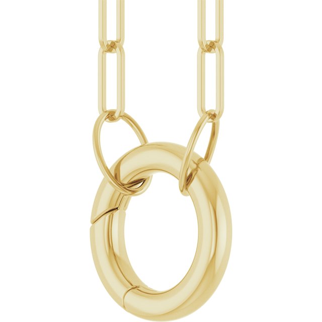 14K Yellow Circle Charm 18' Necklace