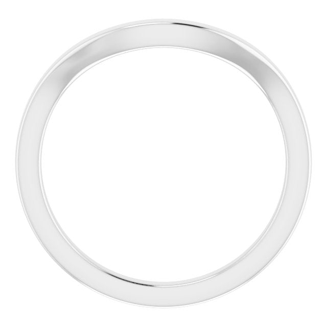 14K White Band for 8x6 mm Emerald Ring