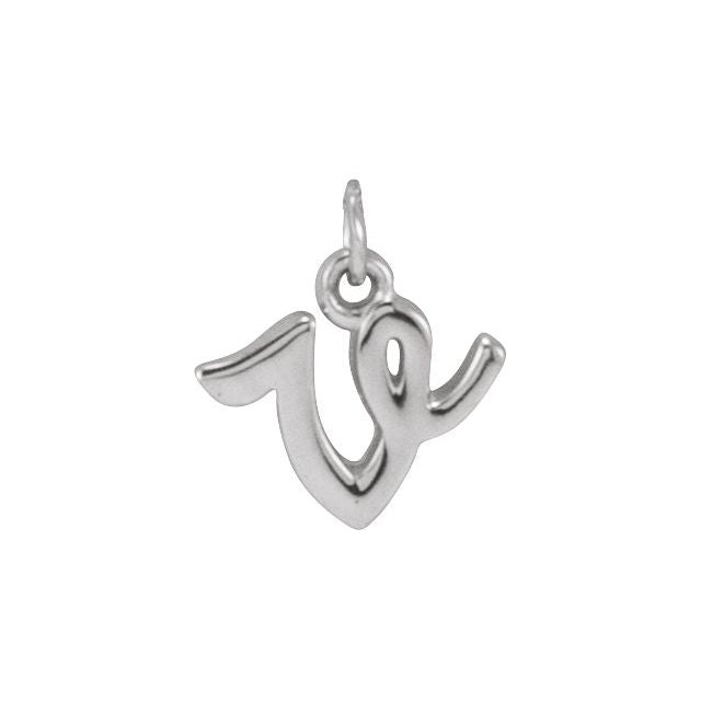 Sterling Silver Petite Initial V Pendant