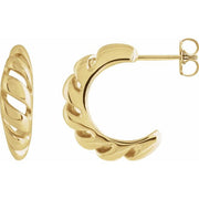14K Yellow Rope 18.9 mm Hoop Earrings