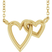 14K Yellow Interlocking Hearts 18' Necklace