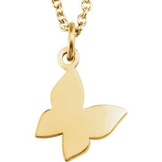 14K Yellow Tiny Posh® Butterfly 16-18' Necklace