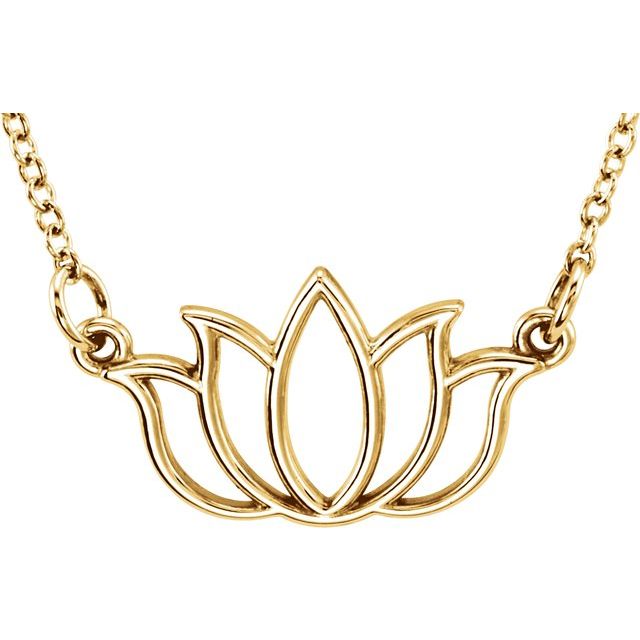 14K Yellow Tiny Posh® Lotus 16-18' Necklace