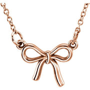 14K Rose Tiny Posh® Knotted Bow 16-18' Necklace