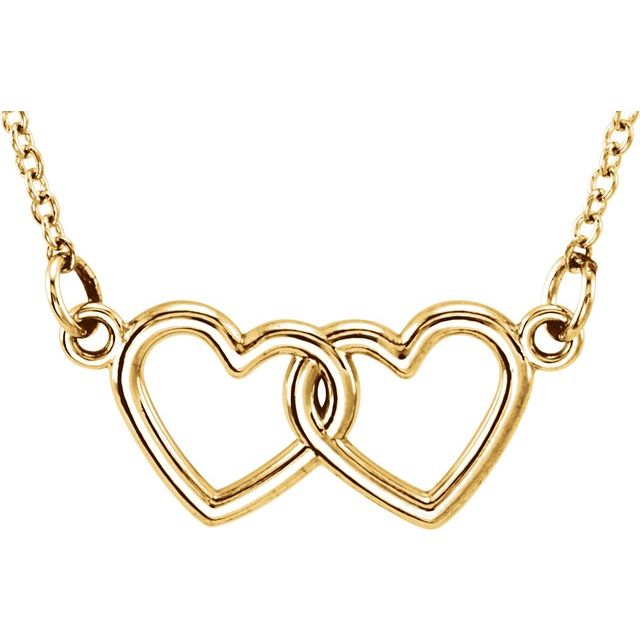 18k Yellow Vermeil Tiny Posh® Vermeil Double Heart 16-18' Necklace