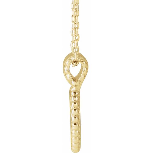 14K Yellow Engravable Beaded Disc 16-18' Necklace