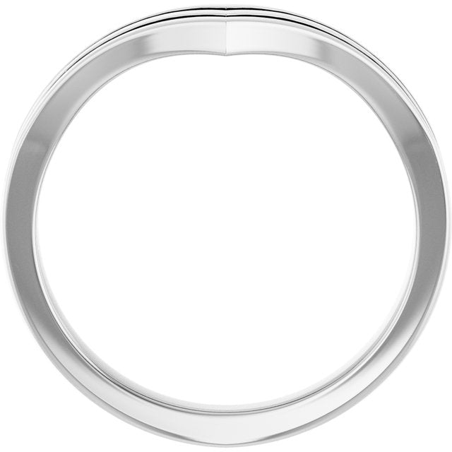 14K White 1/6 CTW Natural Diamond Contour Band