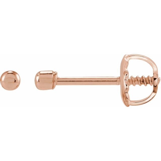 14K Rose Youth Bead Earrings