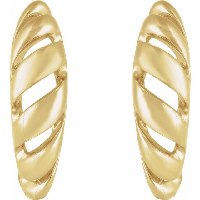 14K Yellow Rope 18.9 mm Hoop Earrings