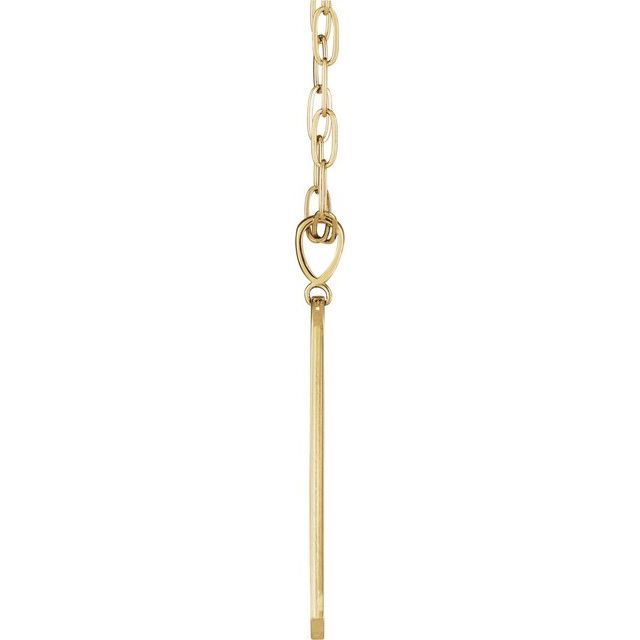 14K Yellow .0075 CTW Natural Diamond Engravable Bar 18' Necklace