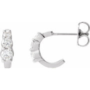 14K White 1/3 CTW Natural Diamond Hoop Earrings