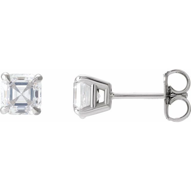 14k White 1/2 Ctw Natural Diamond Earrings