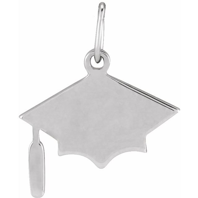 Sterling Silver Engravable Graduation Cap Pendant