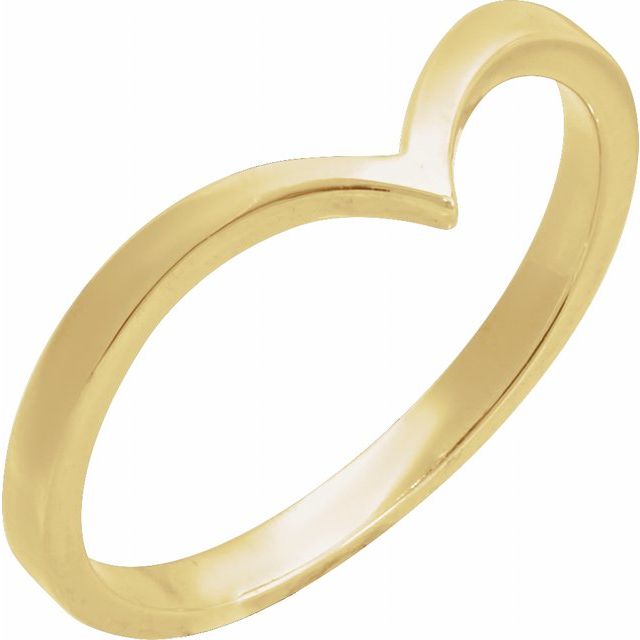 14K Yellow V Ring