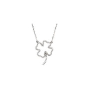 14K White 1/4 CTW Natural Diamond Four-Leaf Clover 16' Necklace