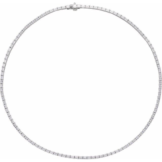 14K White 11 3/4 CTW Lab-Grown Diamond Line 16' Necklace