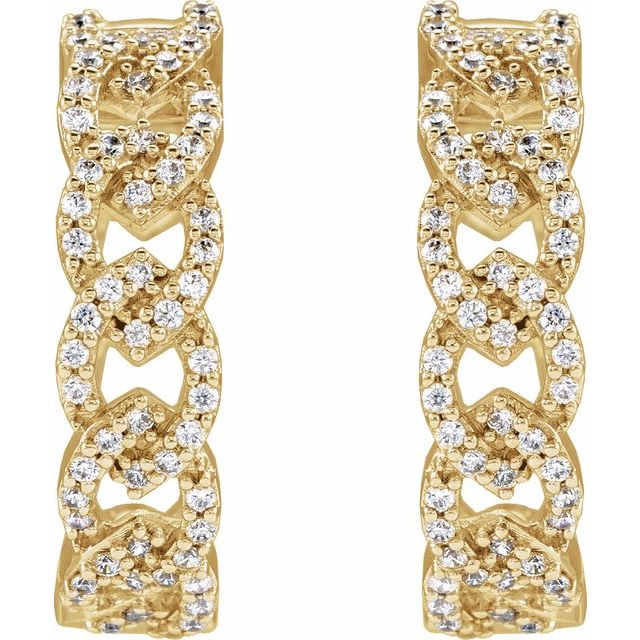 14K Yellow 1/2 CTW Lab-Grown Diamond Hoop Earrings