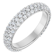 14K White 1 1/4 CTW Natural Diamond Matching Band