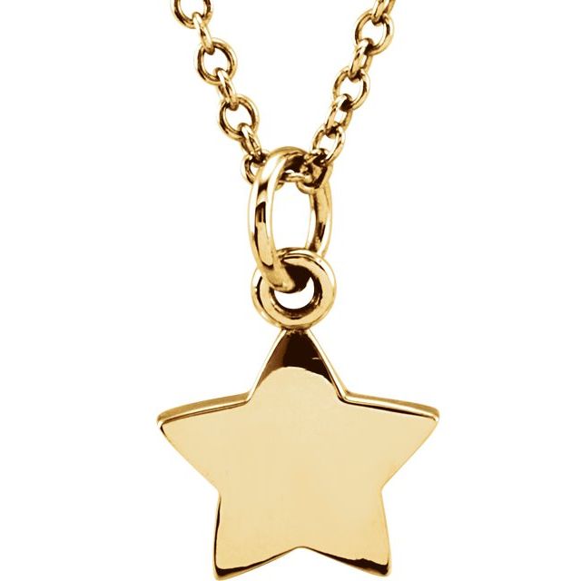 14K Yellow Tiny Posh® Star 16-18' Necklace