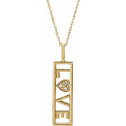 14K Yellow .02 CTW Natural Diamond Love 18' Necklace