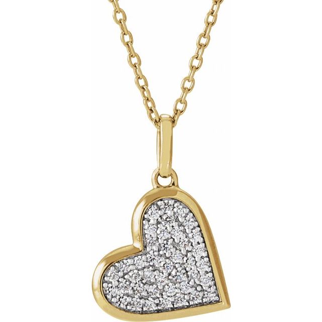 14K Yellow 1/4 CTW Natural Diamond Heart 18' Necklace