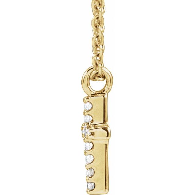 14K Yellow .03 CTW Natural Diamond Cross 18' Necklace