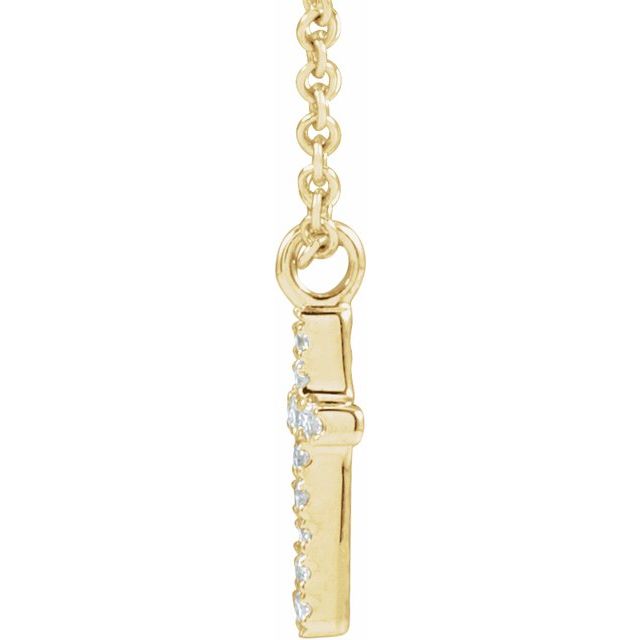 14K Yellow .04 CTW Natural Diamond Cross 18' Necklace