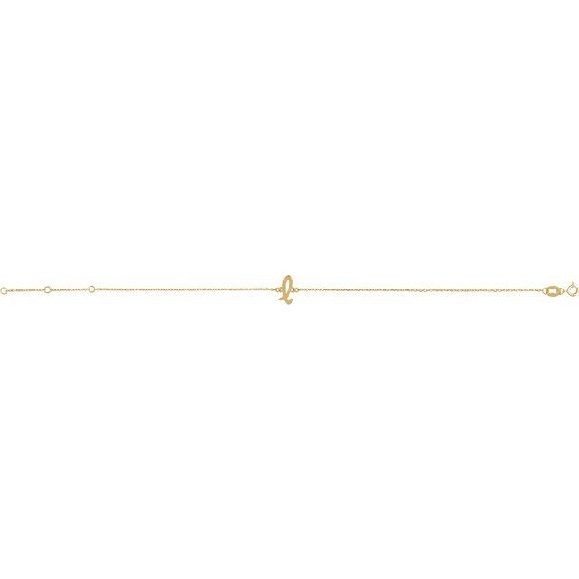 14K Yellow Initial L 6 1/2-7 1/2' Bracelet