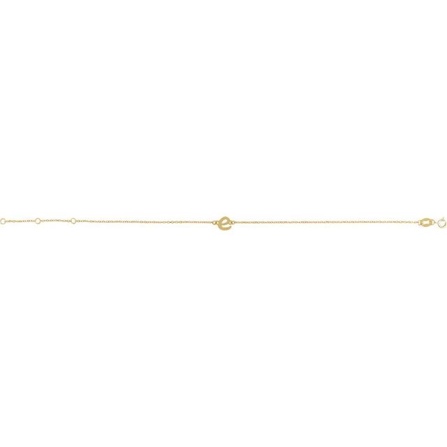 14K Yellow Initial E 6 1/2-7 1/2' Bracelet