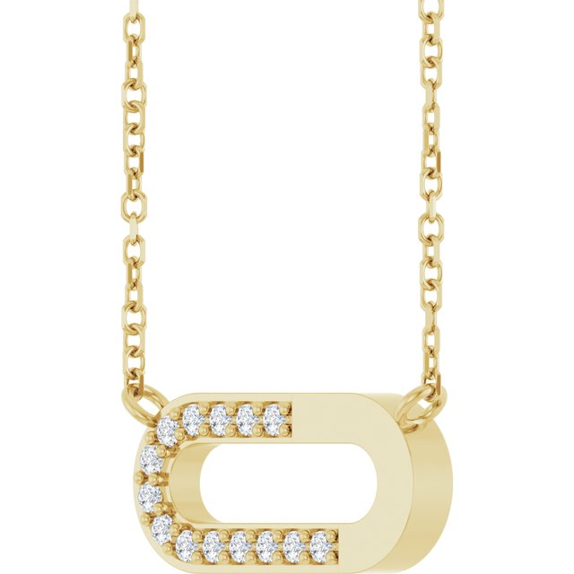 14K Yellow 1/10 CTW Natural Diamond Paperclip-Style 18' Necklace