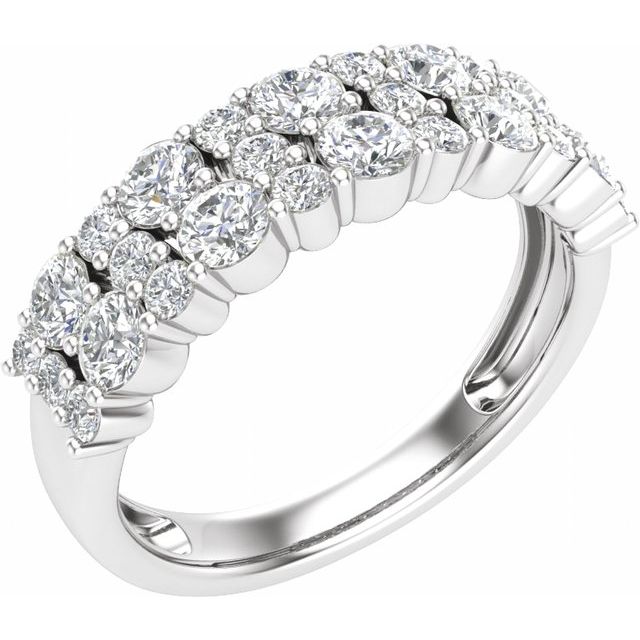 14K White 1 1/6 CTW Lab-Grown Diamond Anniversary Band
