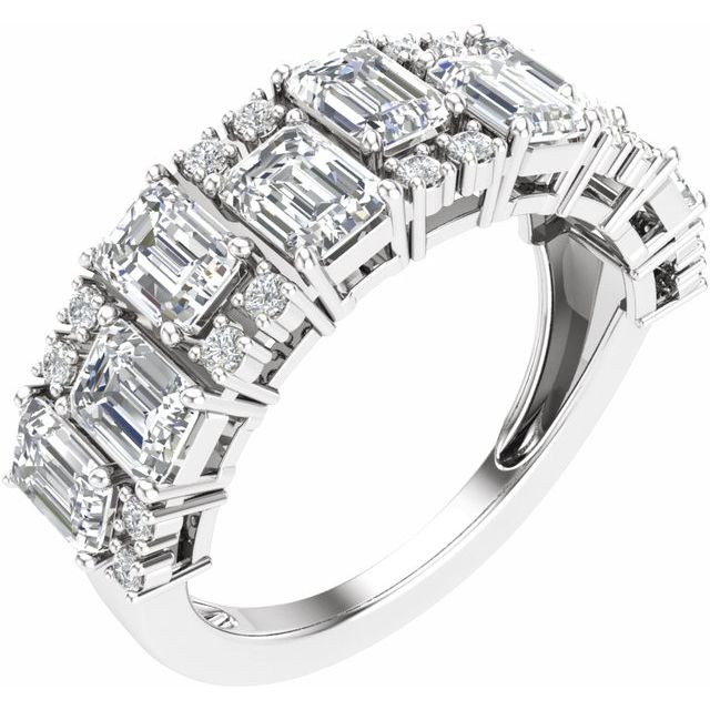 14K White 3 CTW Lab-Grown Diamond Anniversary Band