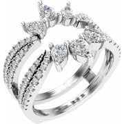 14K White 1 1/8 CTW Lab-Grown Diamond Ring Guard