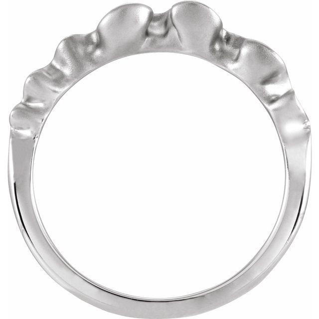 14K White Ribbon Stackable Ring