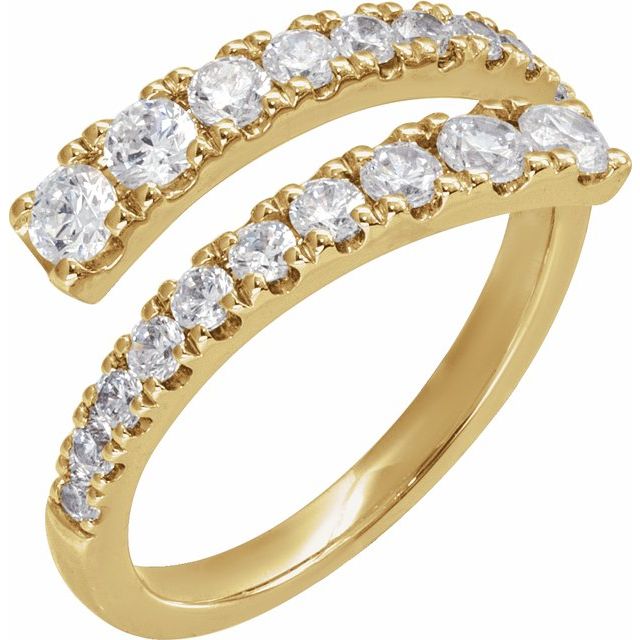 14K Yellow 9/10 CTW Lab-Grown Diamond Bypass Ring