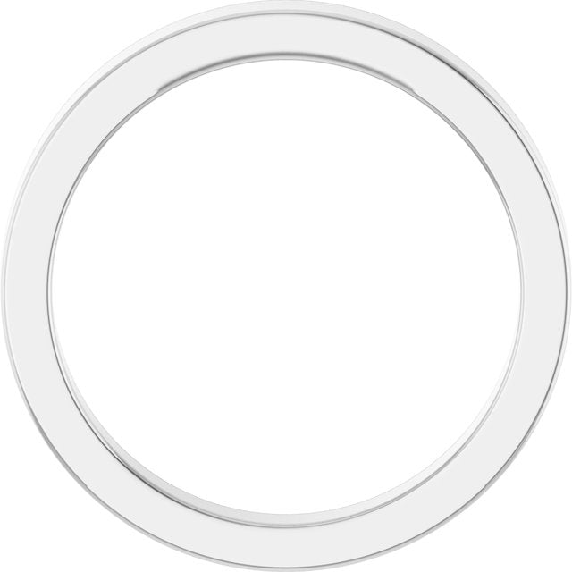 14K White Band for 8 mm Round Ring