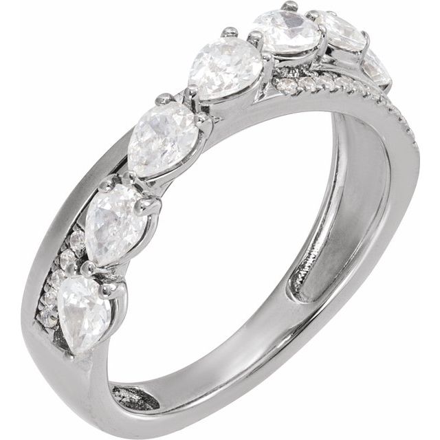 14K White 1 1/8 CTW  Natural Diamond Ring
