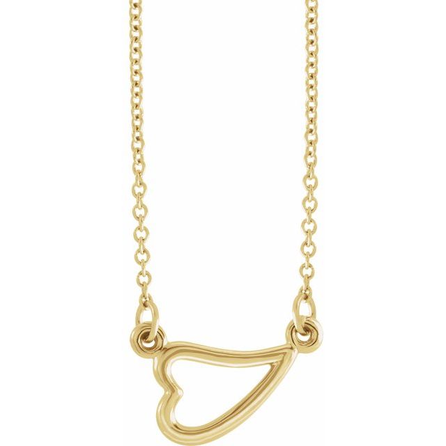 14k Yellow Adjustable Heart 16-18' Necklace