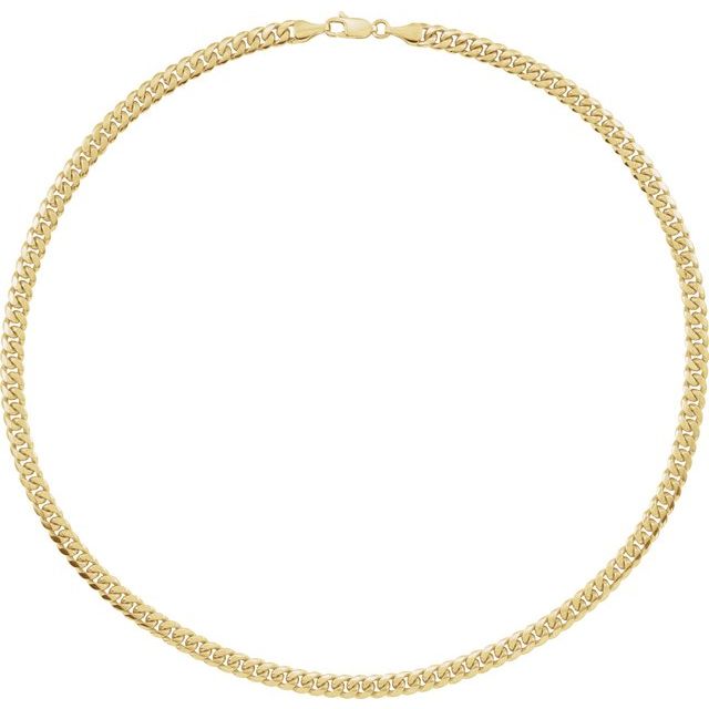 14K Yellow 5 mm Miami Cuban Curb 20' Chain