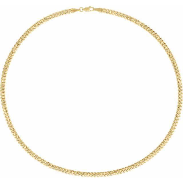 14K Yellow 4.4 mm Hollow Miami Cuban Curb 8' Chain