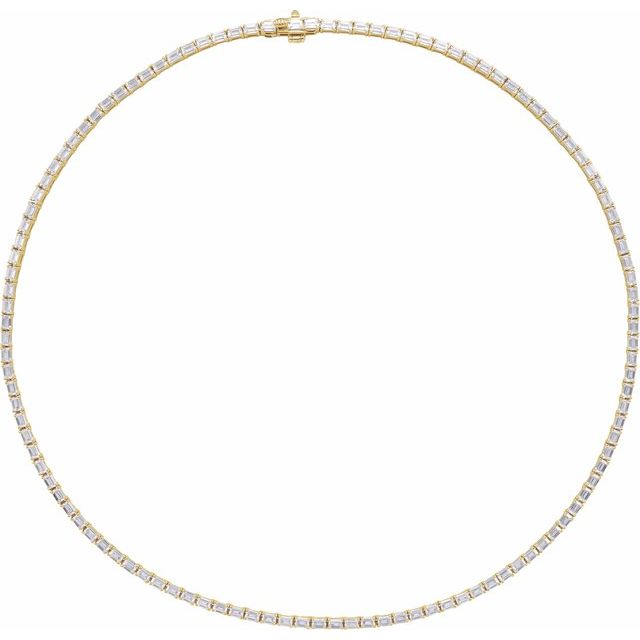 14K Yellow 11 3/4 CTW Lab-Grown Diamond Line 16' Necklace
